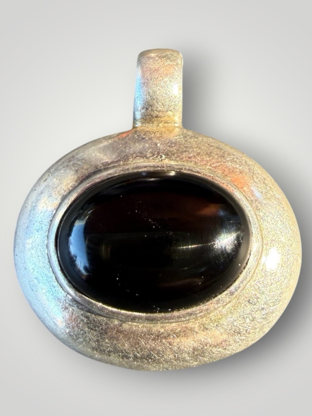 Vintage ESPO SIG 925 Sterling Silver Black Onyx Pendant Statement Piece